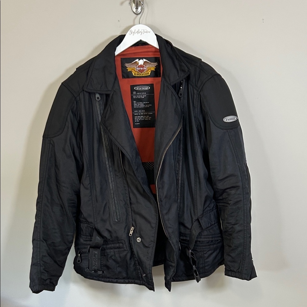 Harley Davidson Mens Fxrg Jacket Armored Biker Riding Motorcycle Black Sz L